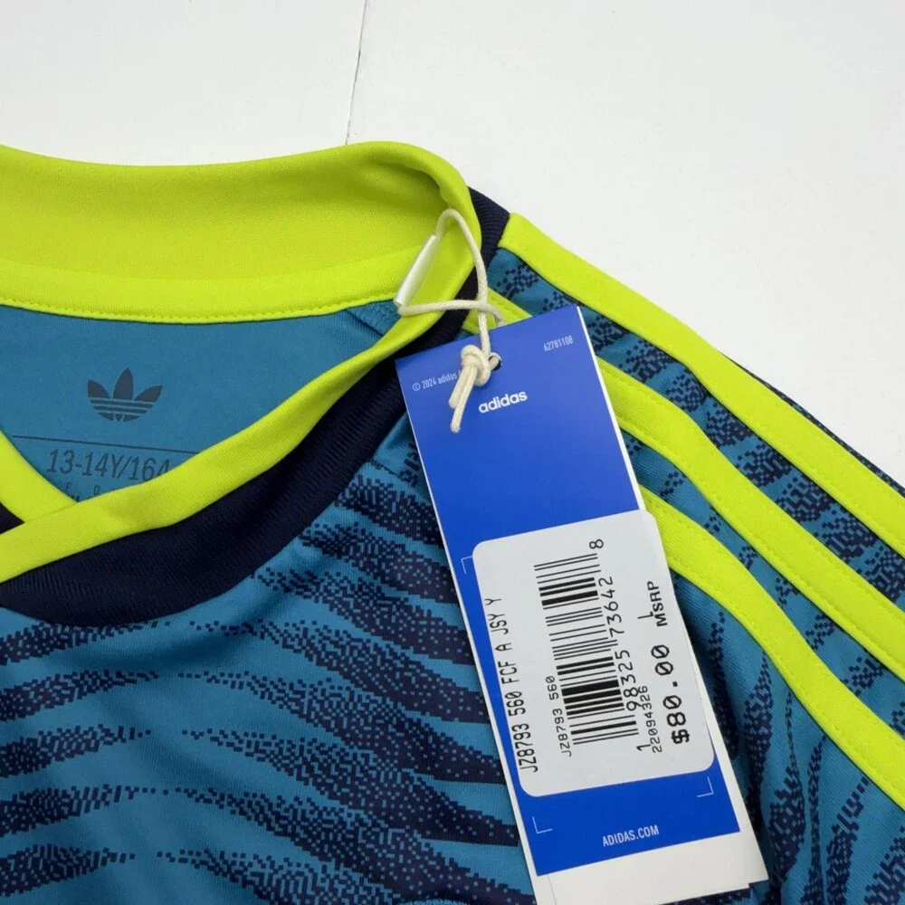 Colombia Soccer Jersey Youth Large 13-14 Blue Boy Adidas ClimaCool National Team